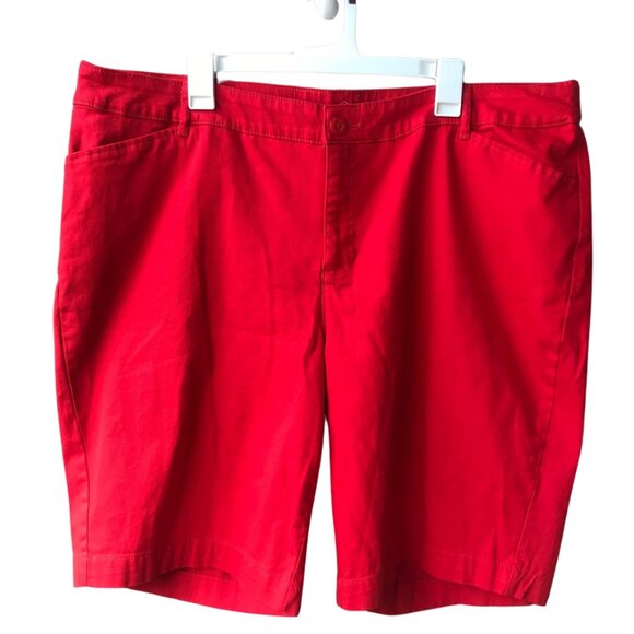 St John's Bay Red Bermuda Shorts Size 24W - Picture 1 of 4